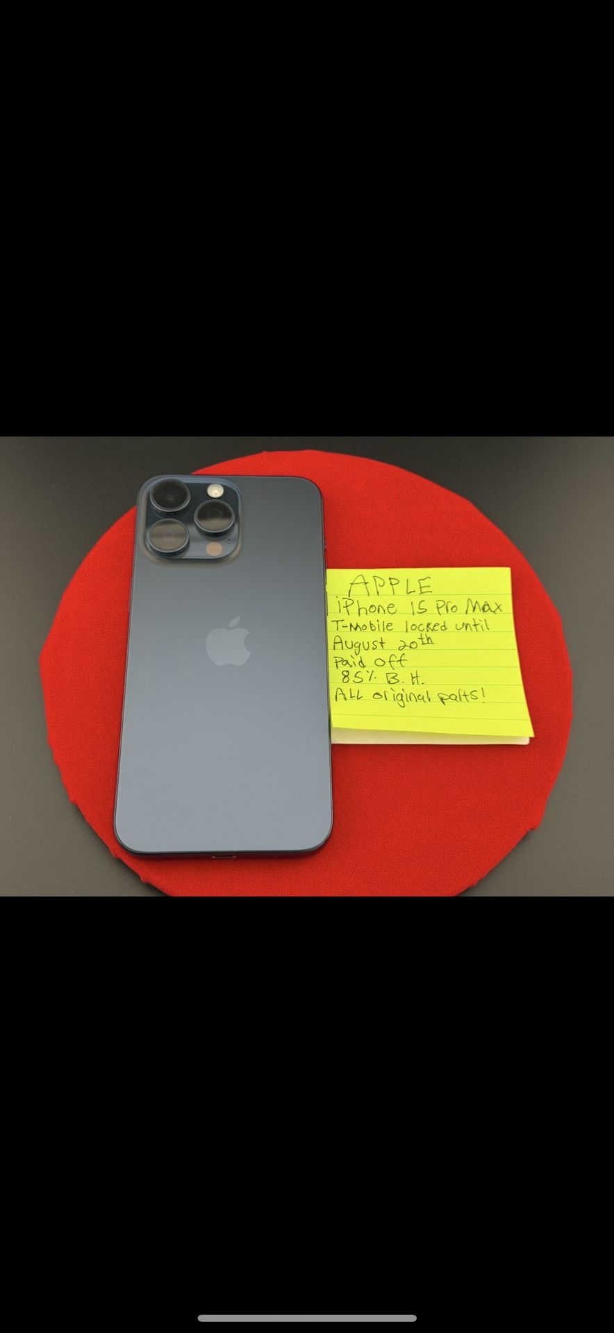 MINT 9.5/10 Apple iPhone 15 Pro Max 256gb