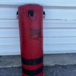 Everlast Red Ceiling Chain Hang MMA Kick Boxing Training Punching Bag!  36x12in