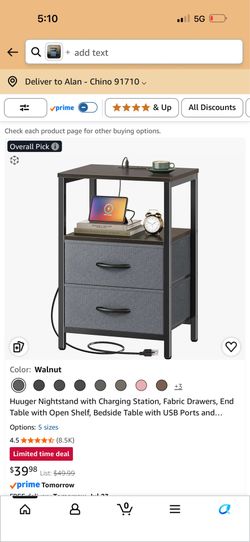 Nightstand with charging station