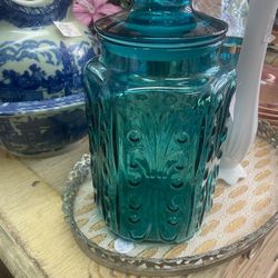 Vintage Glass Canister Kitchen Jar 