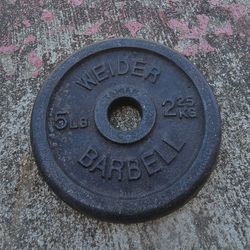 weider 5 pound barbell weight plate