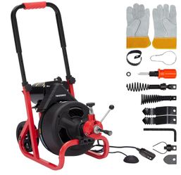 PIONEERWORKS 100' x 3/8" Drain Cleaner Machine, Auto-feed Electric Professional Drain Auger, Unused