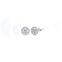 Exquisite diamond halo earrings.