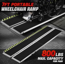 Portable Folding Aluminum Alloy Wheelchair Ramp Dimension: 29 in W X 7 ft L X 2 in H