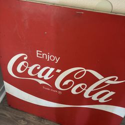 36” By 37” Vintage Americana Coca-Cola Sign