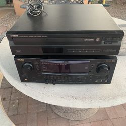 T EAC digital surround receiver And YAMAHA COMPACT DISC PLAYER 
