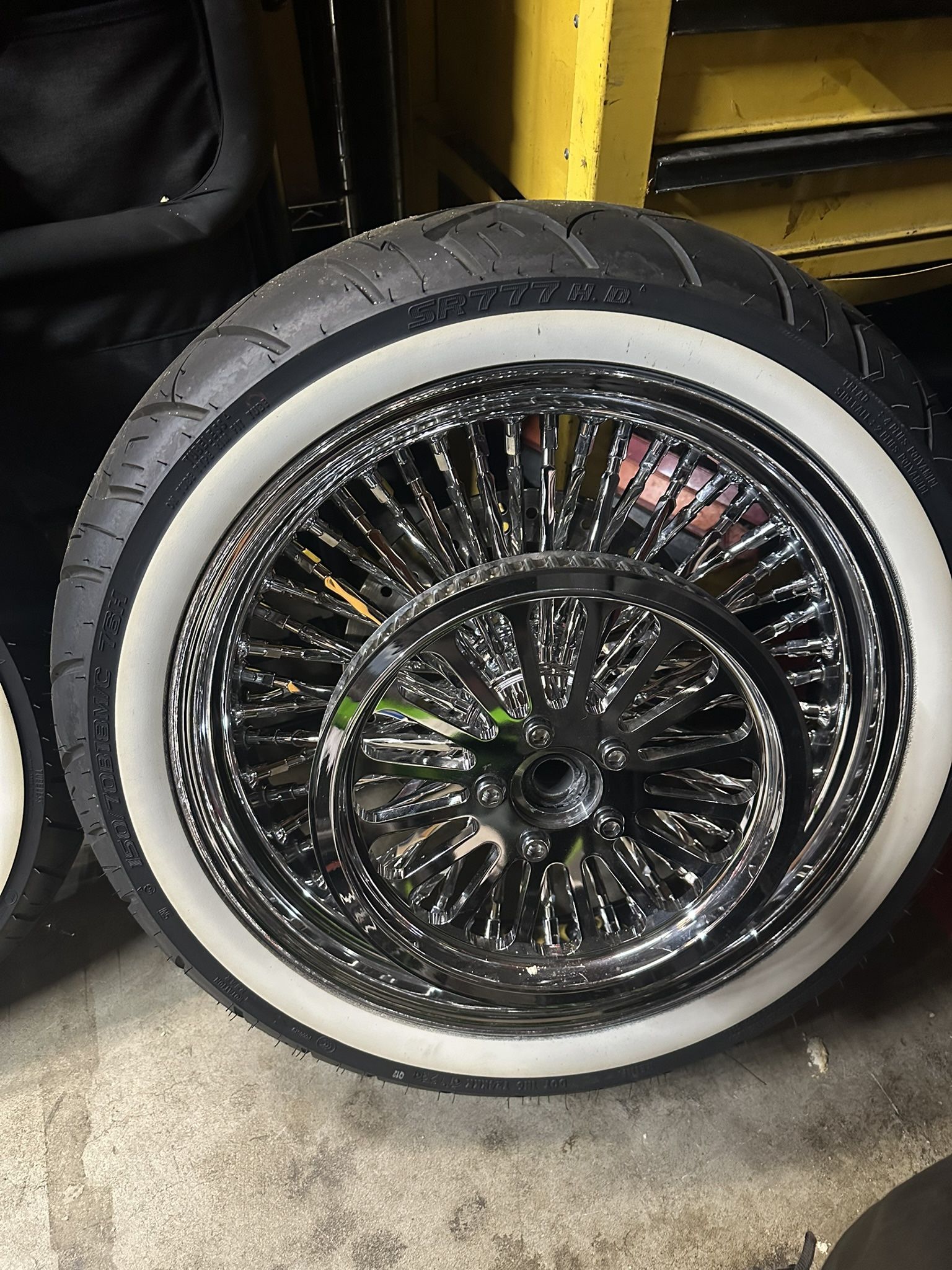 Front And Back Rims With White Wall