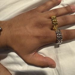 Cuban style ring 925 silver gold plated