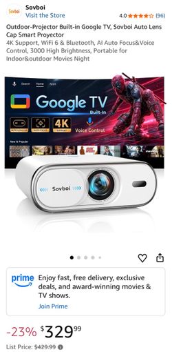 Outdoor Projector with Google TV with 3 years warranty