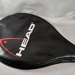 Vintage HEAD Tennis Racquet Cover Carry Case Black Red Zipper Sport Athletic