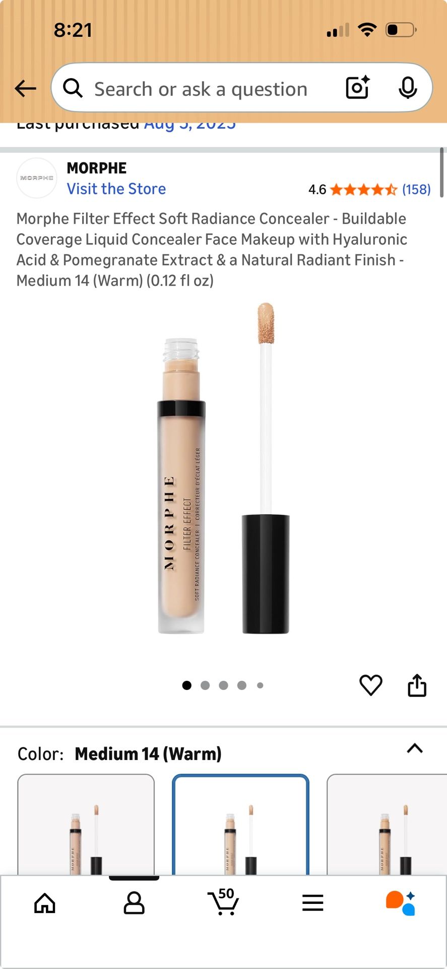 Morphe Concealer (shade: medium 14)