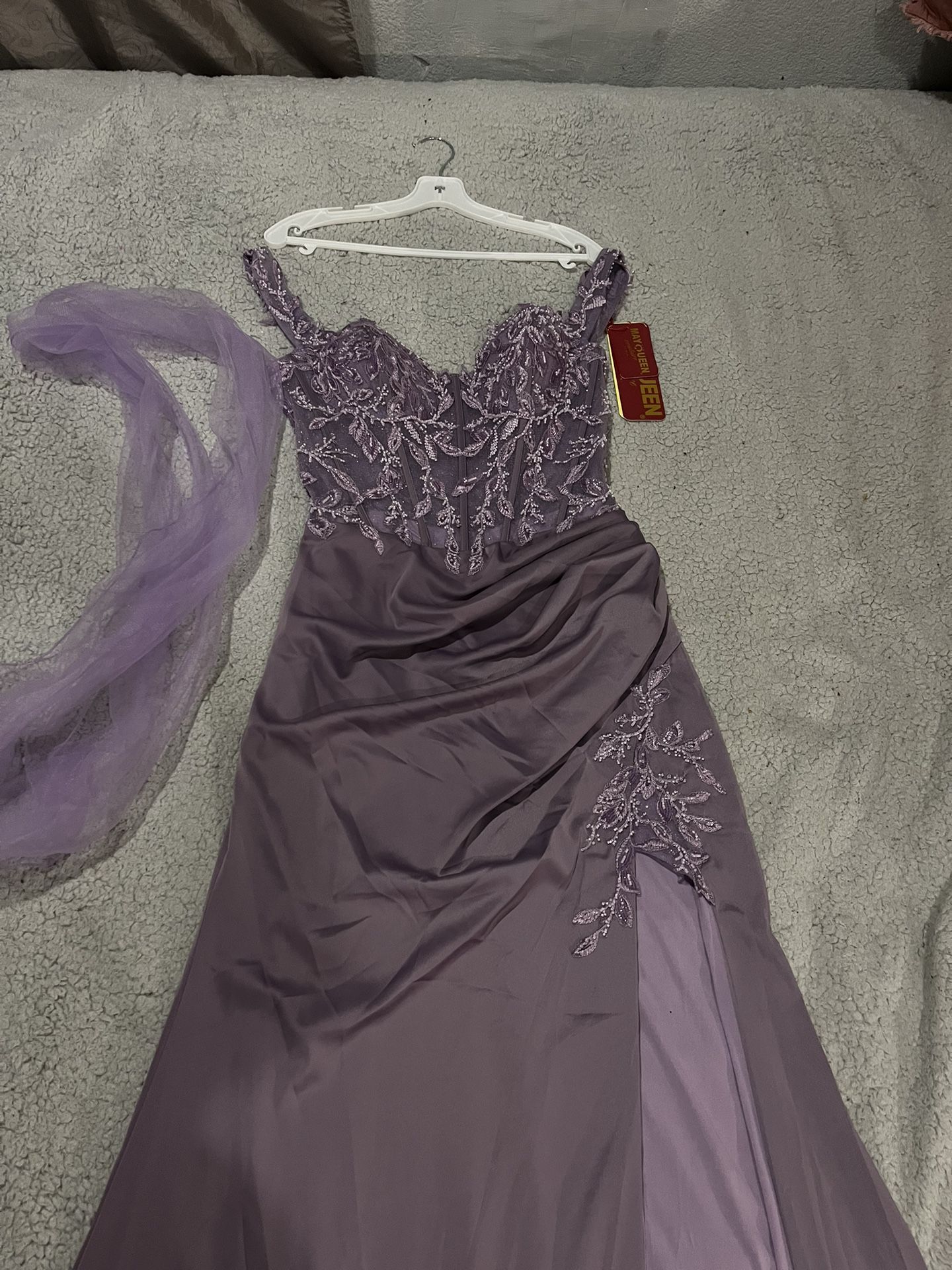 lavender purple prom dress 