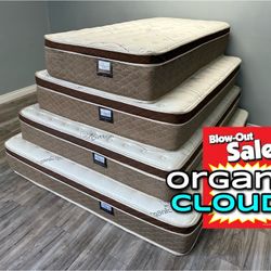 12in King Size Organic Cloud Comfort Europillow Top Mattress