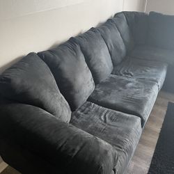 Black Sectional & Table 