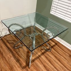Thick glass vintage table