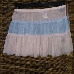 Freestyle Danskin Girl's Size 7/8 Pink Blue Mesh Ballet/Dance Skirt
