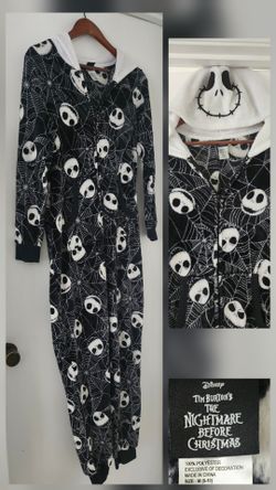 Disney Nightmare Before Christmas Jack Skellington Graphic Suit . One Piece. Sleepwear. 
Adult Size Medi
