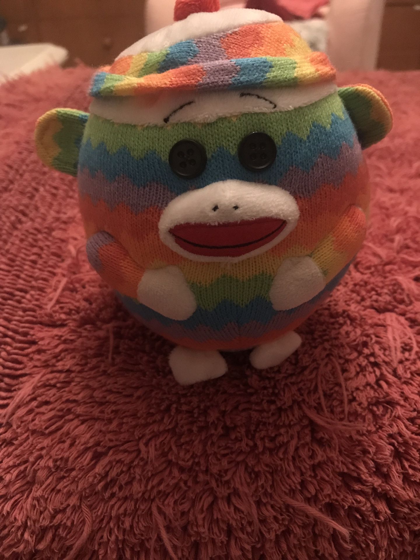 TY rainbow sock monkey ball 2012