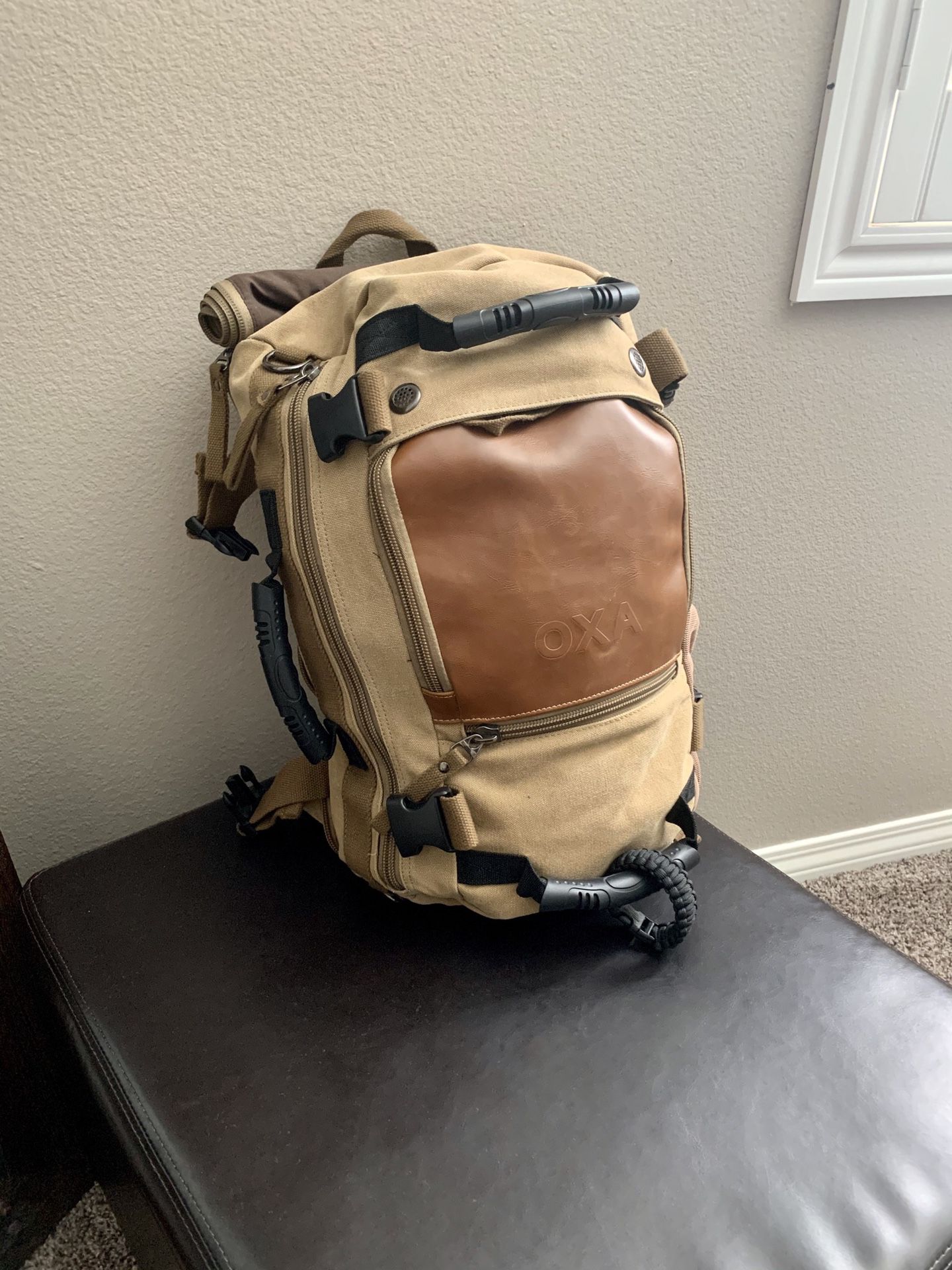 Leather/ Canvas Backpack/Duffel bag