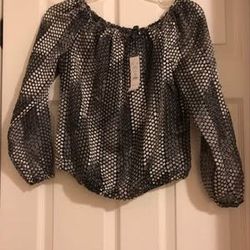 Black Sparkle Top Polka Dots NEW