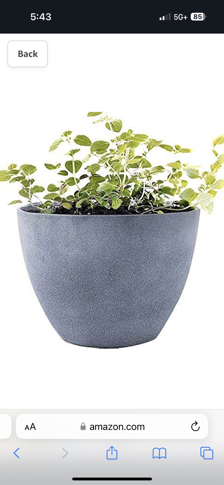 Reviews LA JOLIE MUSE Large Planter Outdoor Flower Pot, Garden Plant Container with Drainage Holes (Weathered Gray, 14.2 inch)