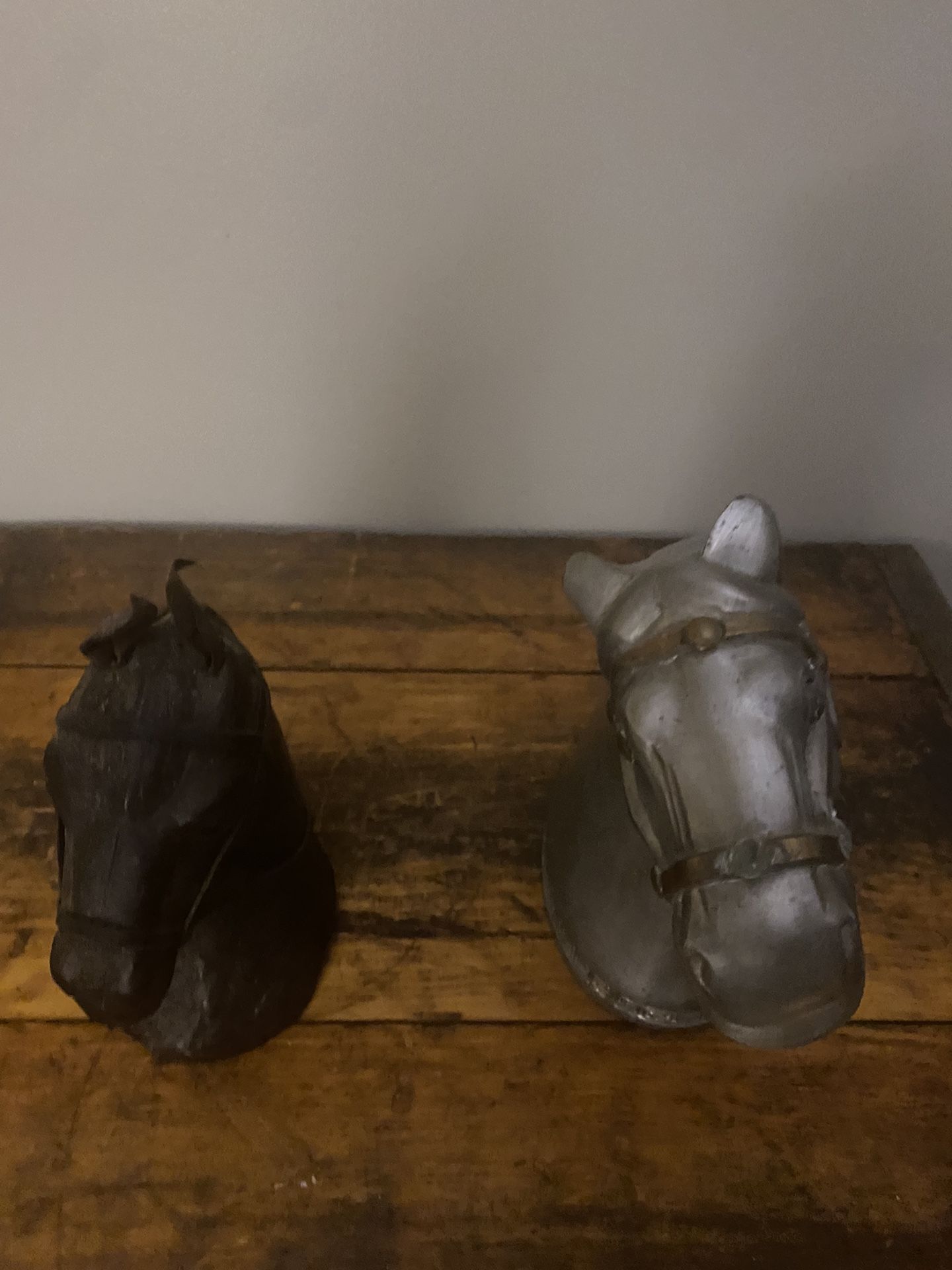 Pewter and Leather Horse Decor