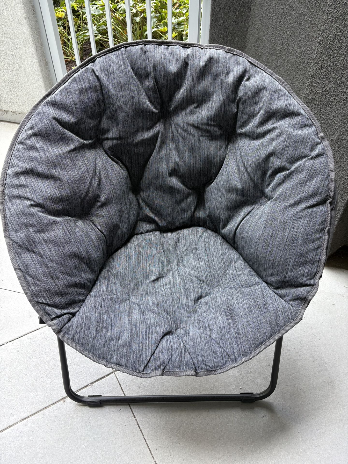 Foldable Saucer Moon Chair Gray