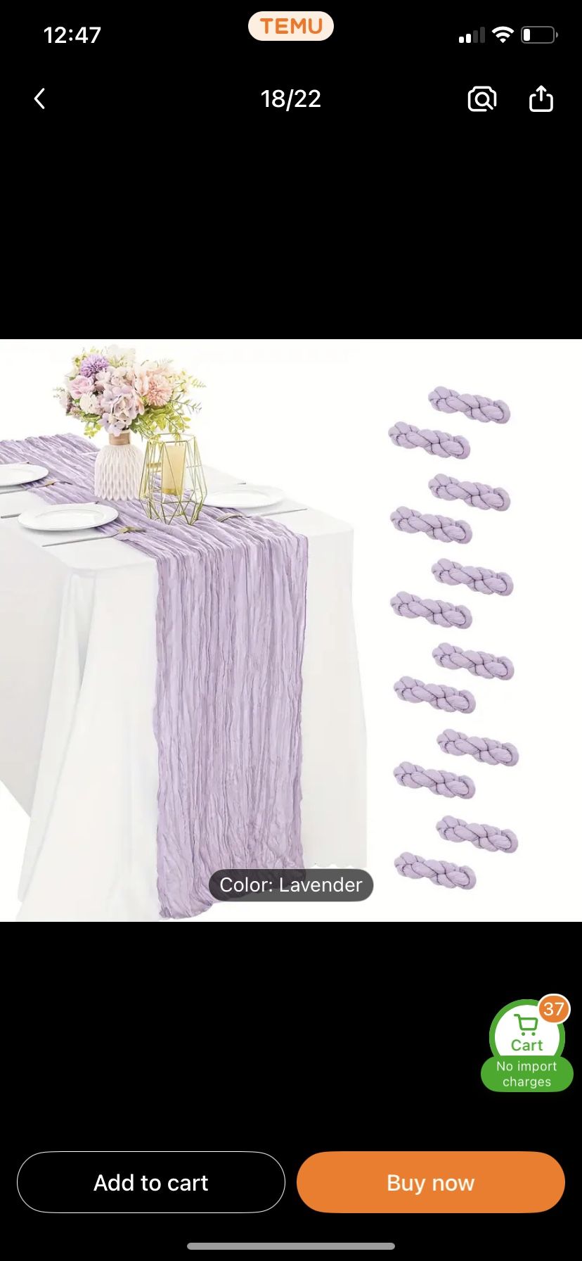 Elegant Lilac table runners