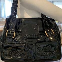 Valentino Garavani Black Patent Leather Handbag