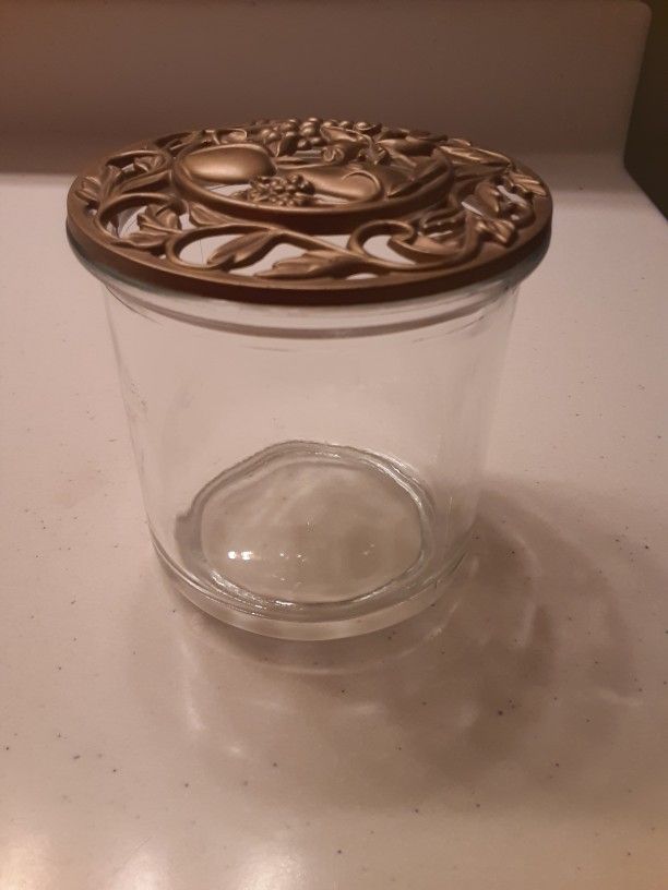 Glass Jar with Gold Lid