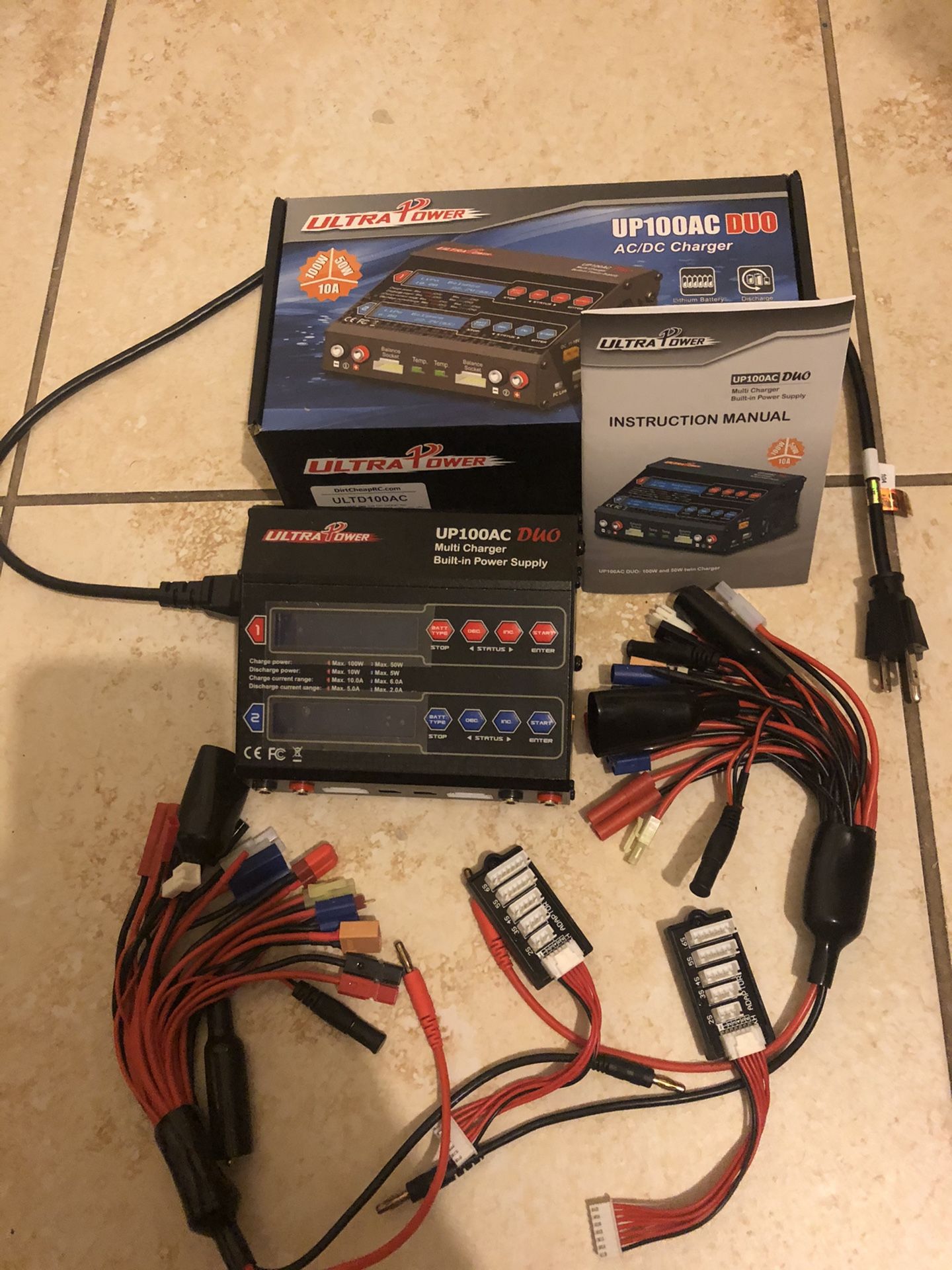 UP100AC DUO Charger Power Max 100W -CH1 /Max 50W -CH2 for LiIon/LiPo/LiFe/Li-Hv