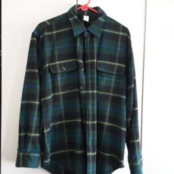 Men's Green Plaid Winter Shirt