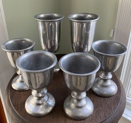 6 Vintage Wilton Pewter Goblets