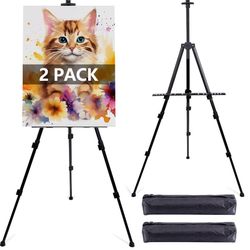 Prudiut Adjustable Art Easel Stand (2 Pack), 17-66" Aluminum