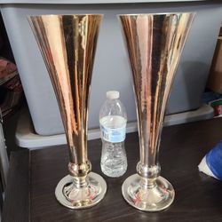 Silver Metal Vases