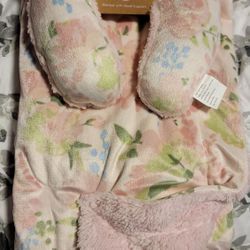 Brand New Baby Blanket And Head Support/ Neck Pillow Set