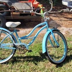 Ladies 26" Beach Cruiser Bike Macargi Tahiti Bicycle  With Wide Seat And Basket