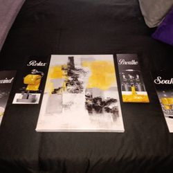 Stylish Yellow & Black Bathroom Decor Set – Only $10!