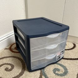 Sterilite 3 Drawer Storage Container Blue Cove Unit Plastic