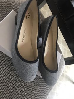 Grey/black heels
