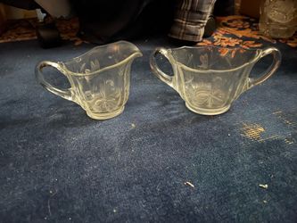 Small Glass pitcher and bowl