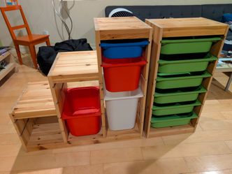 IKEA storage units with bins