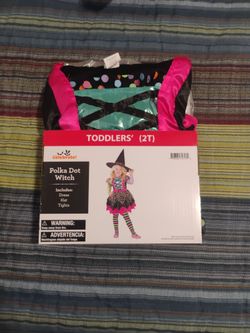 Polka Dot Witch Toddler Halloween Costume 2T