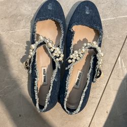 Authentic Denim Miu Miu Flats Size 38