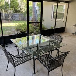 Glass Table & Hutch