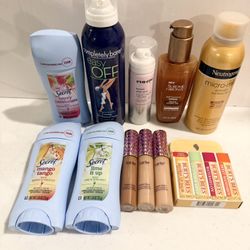 Beauty Bundle Take All For Price Listed. Burts Bees Chapsticks, Tarte Shape Tape Concealers, Deodorants, Sun Tanning Bronzers And Glitter Body Spray. 