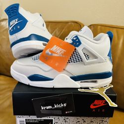 New* 2024 Nike Air JORDAN 4 Retro "Industrial Military Blue" GS Mens Size 6.5 7 y or WOMENS 8 8.5 US - DS OG All
