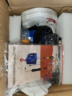 3-in-1 Electric Hoist Winch 1500W Portable Powerful 110V Portable Winch with 1100Lbs Loading Capacity 16 ft/min 25ft Lifting Height Ideal for Warehous