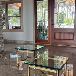 UTTERMOST COMPANY (2) Brass End Tables 