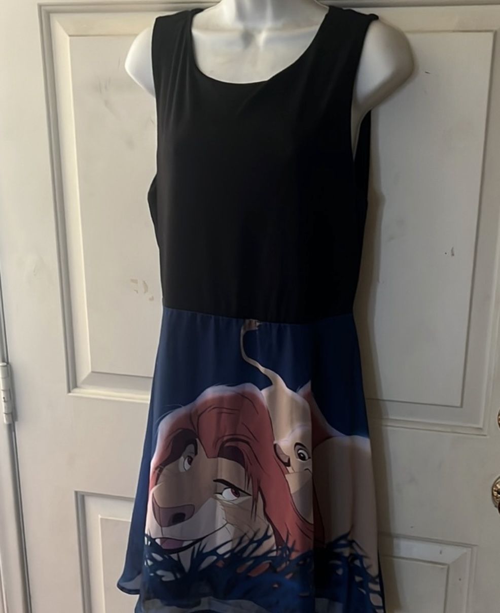 Hot Topic Black and Blue Lion King chiffon Dress hot topic New